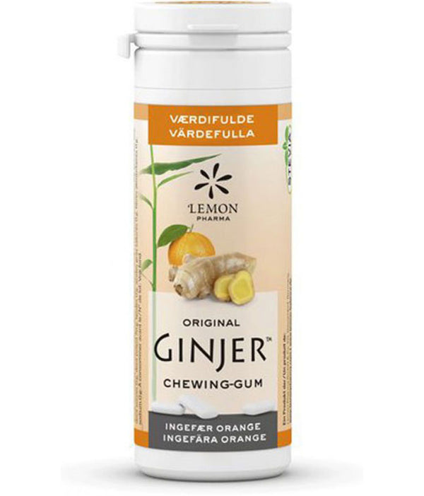 Sukkerfri Tyggegummi Ingefær & Appelsin – 30G - Ginjer