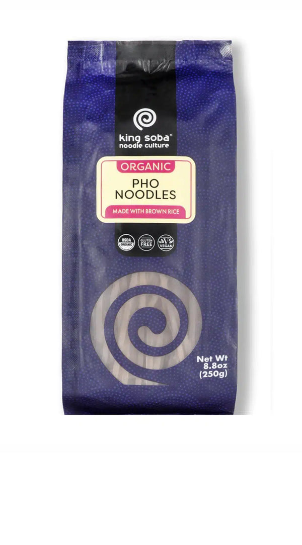 Økologiske Pho Nudler Brune Ris - 250G - King Soba